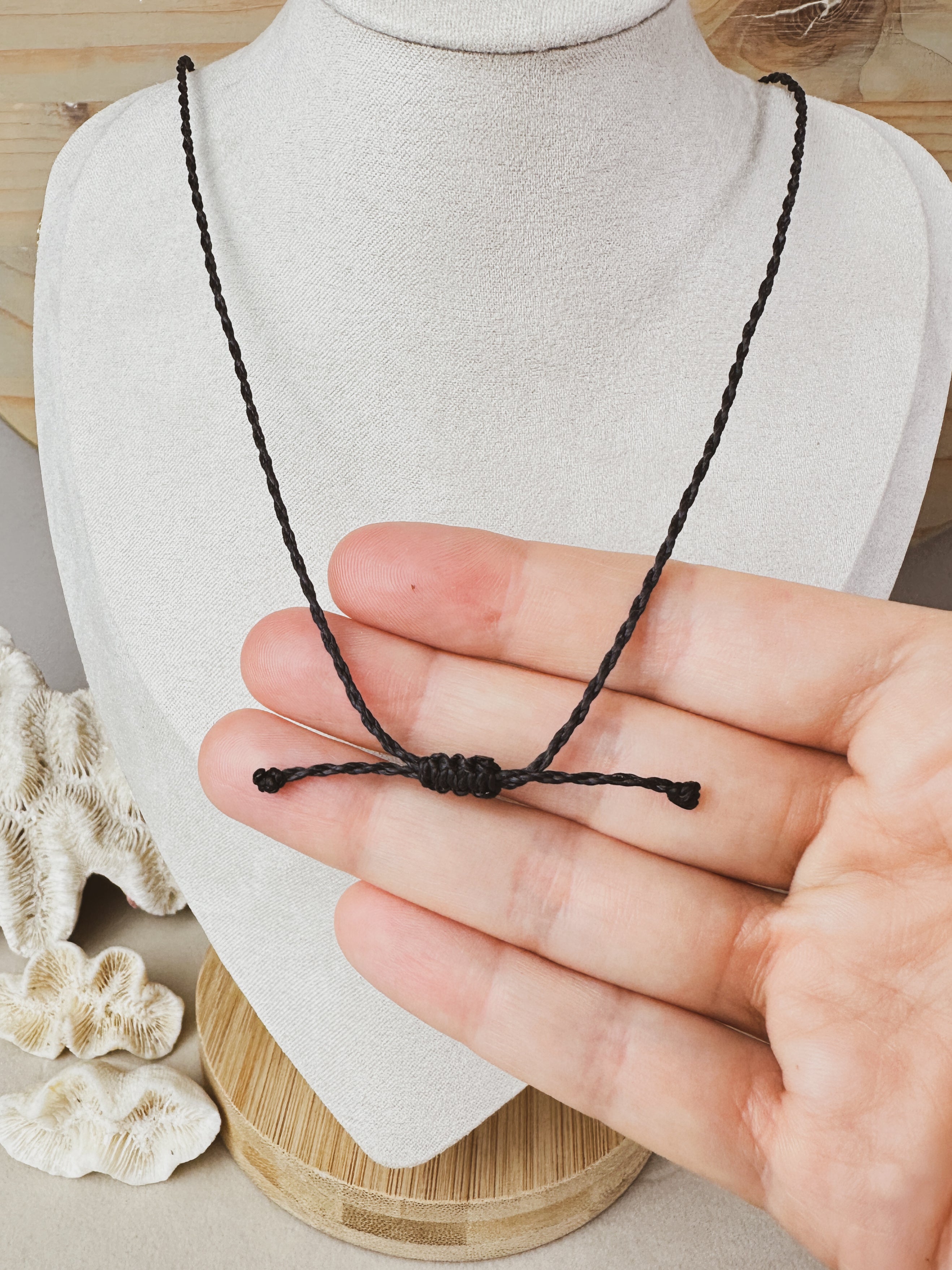 SALT \\ Shark Tooth Cord Necklace \\ Sterling Silver