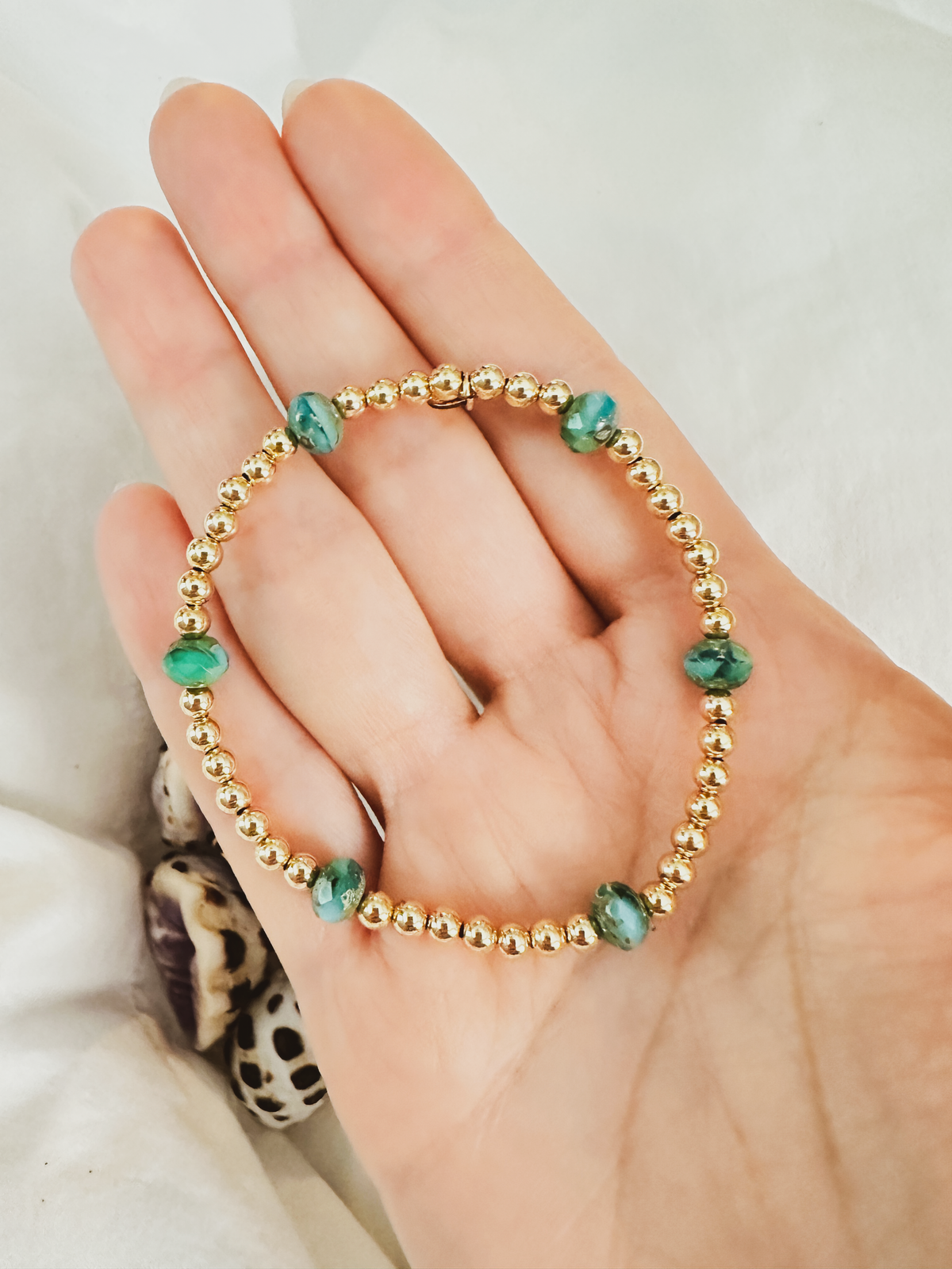 Ocean Eyes™ 4mm Czech Bracelet | 14K GF