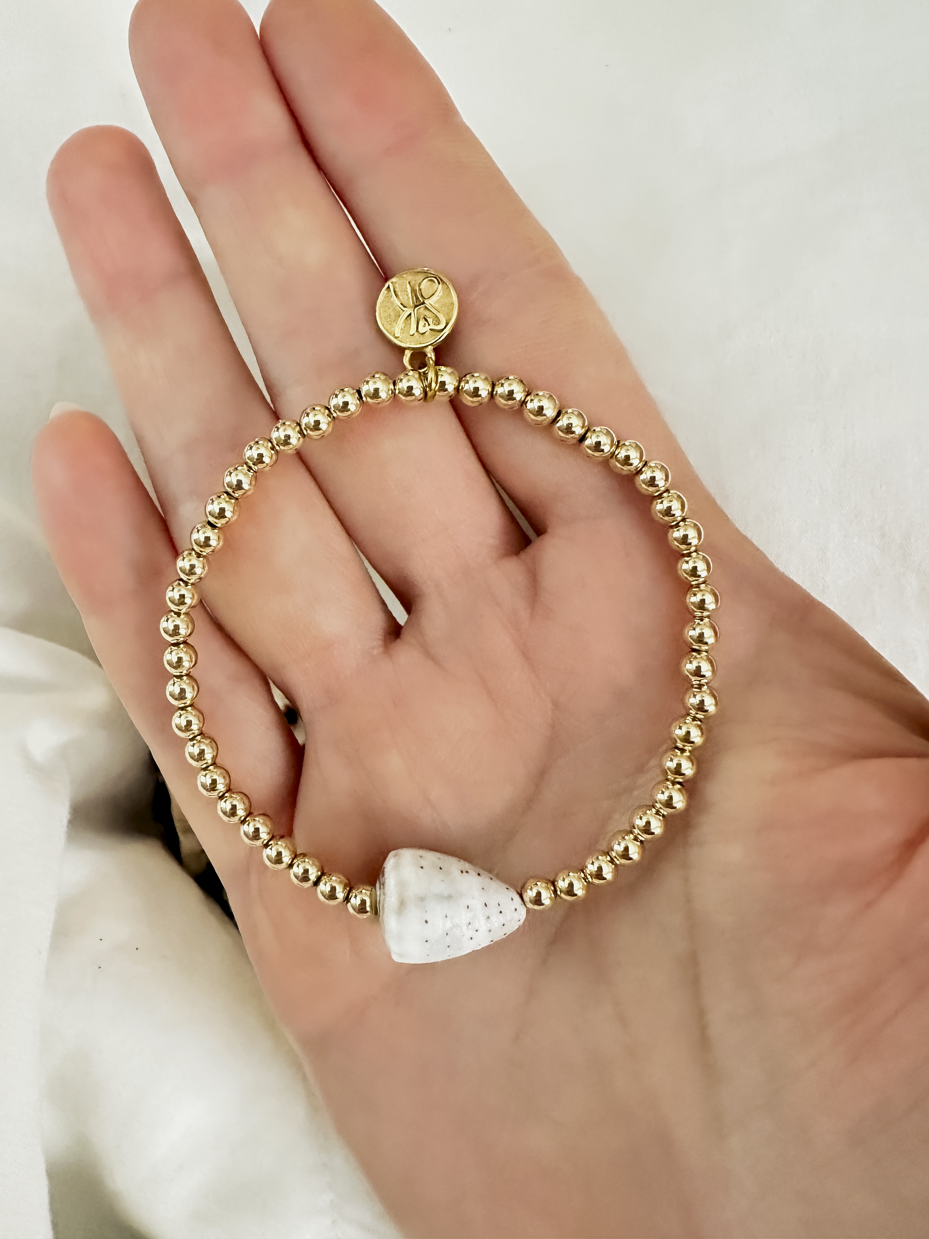 Cone Shell 4mm Stretch Bracelet | 14K GF