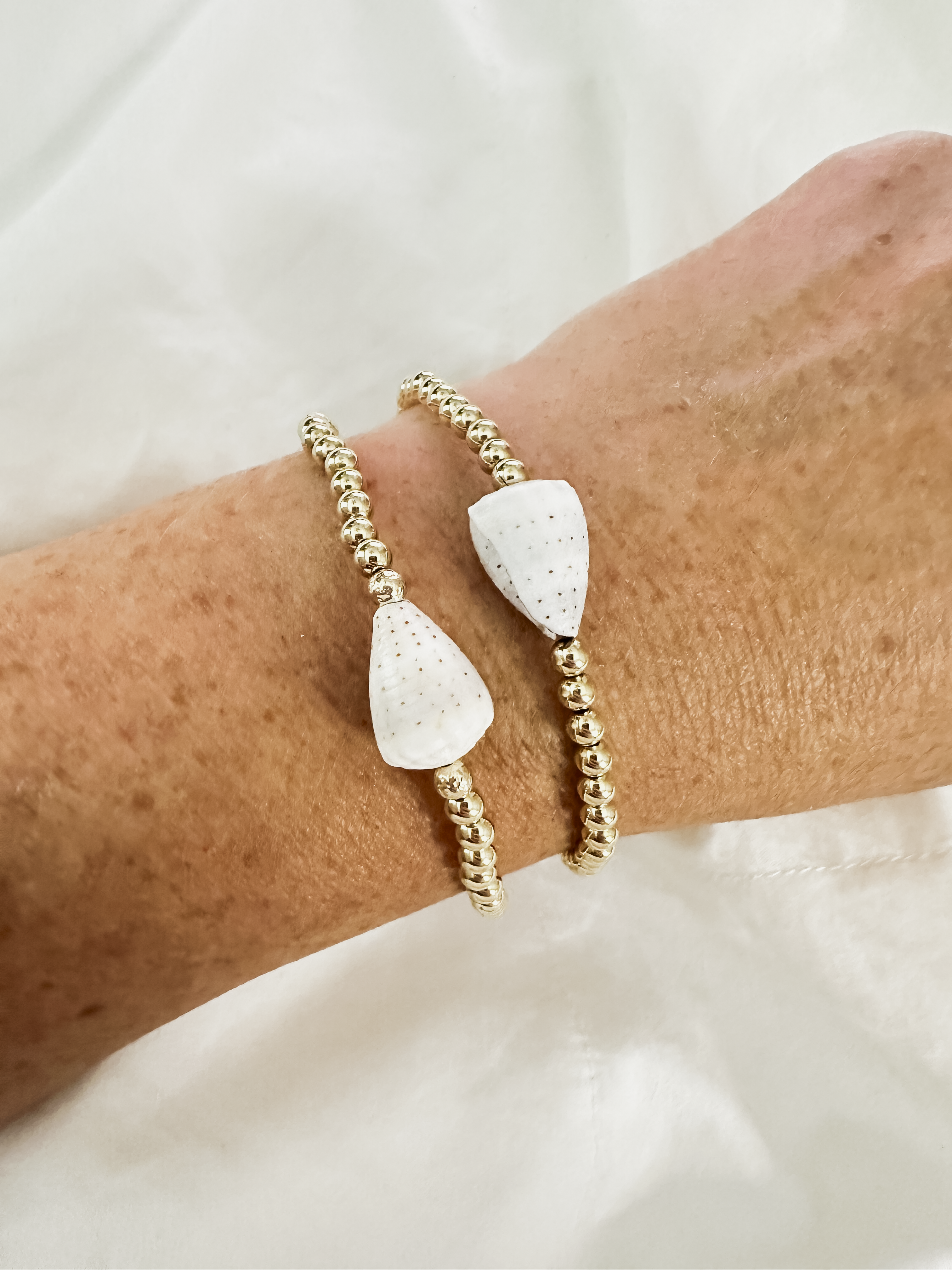 Cone Shell 4mm Stretch Bracelet | 14K GF