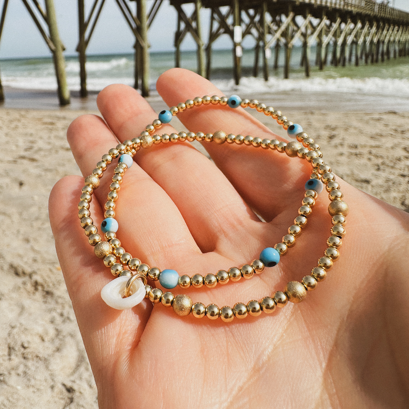 Ocean Eyes Evil Eye Bracelet | 14K GF