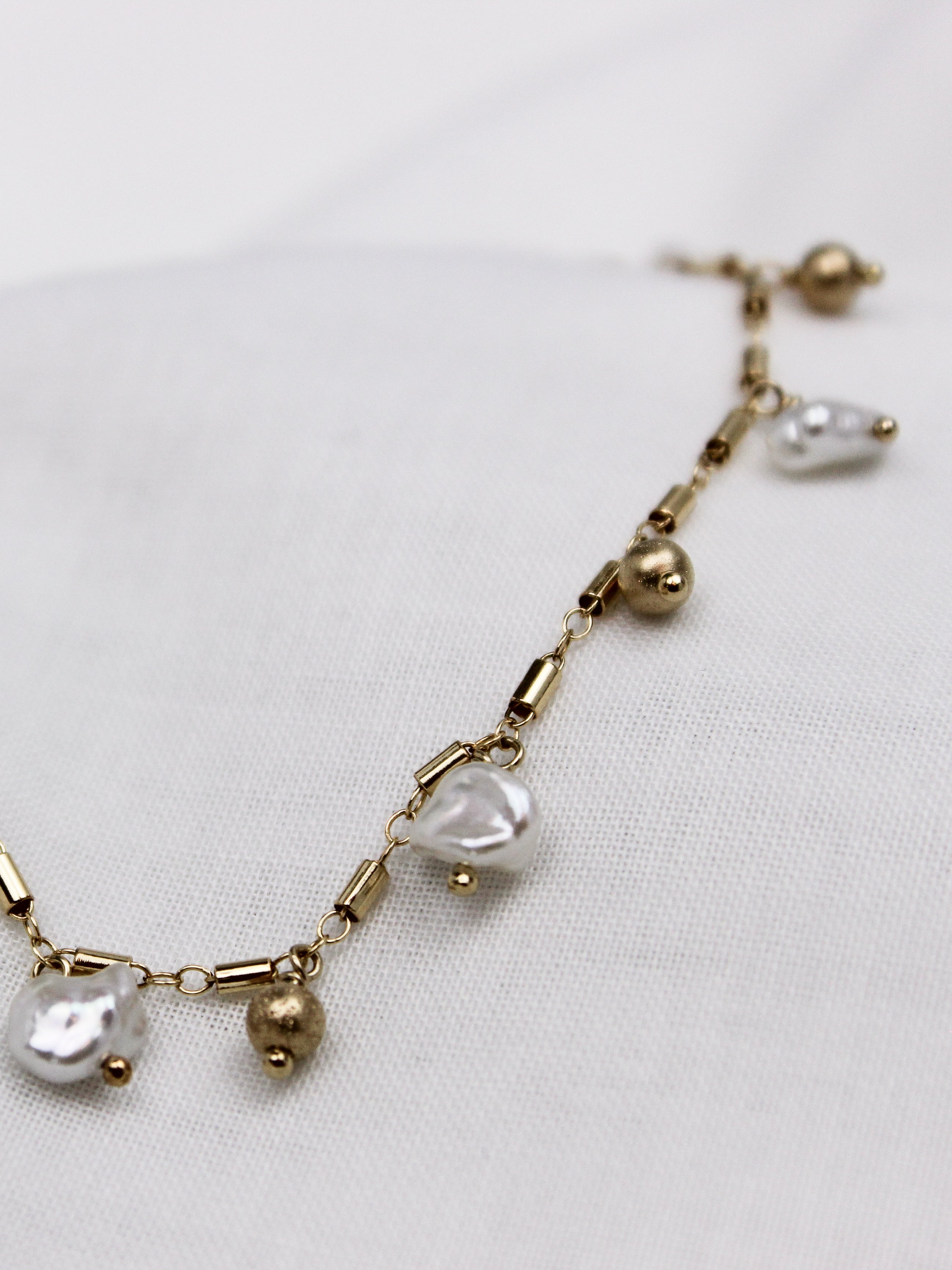 Malea Anklet | 14K GF + Pearl