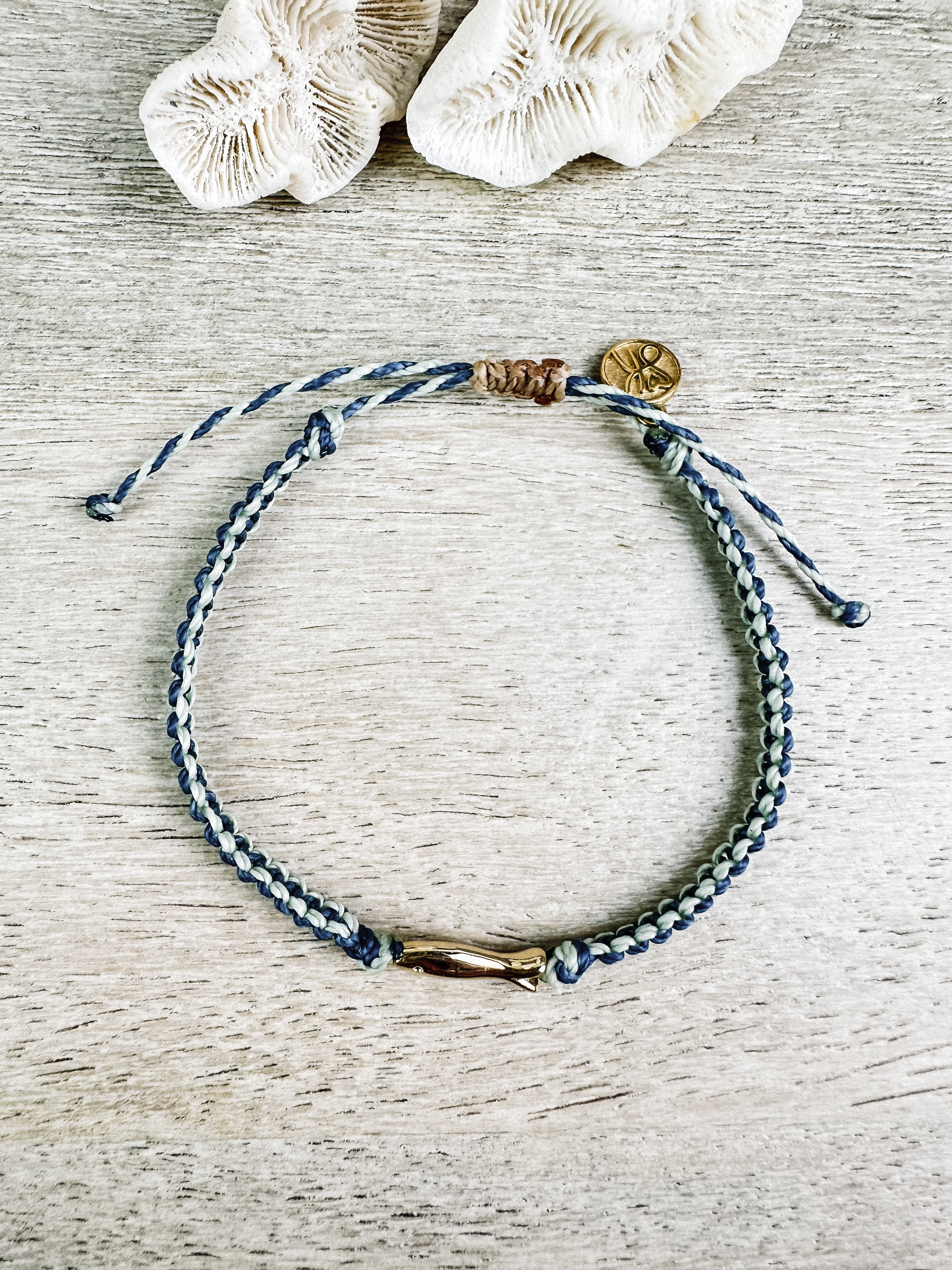 Little Fish Charm Cord Bracelet