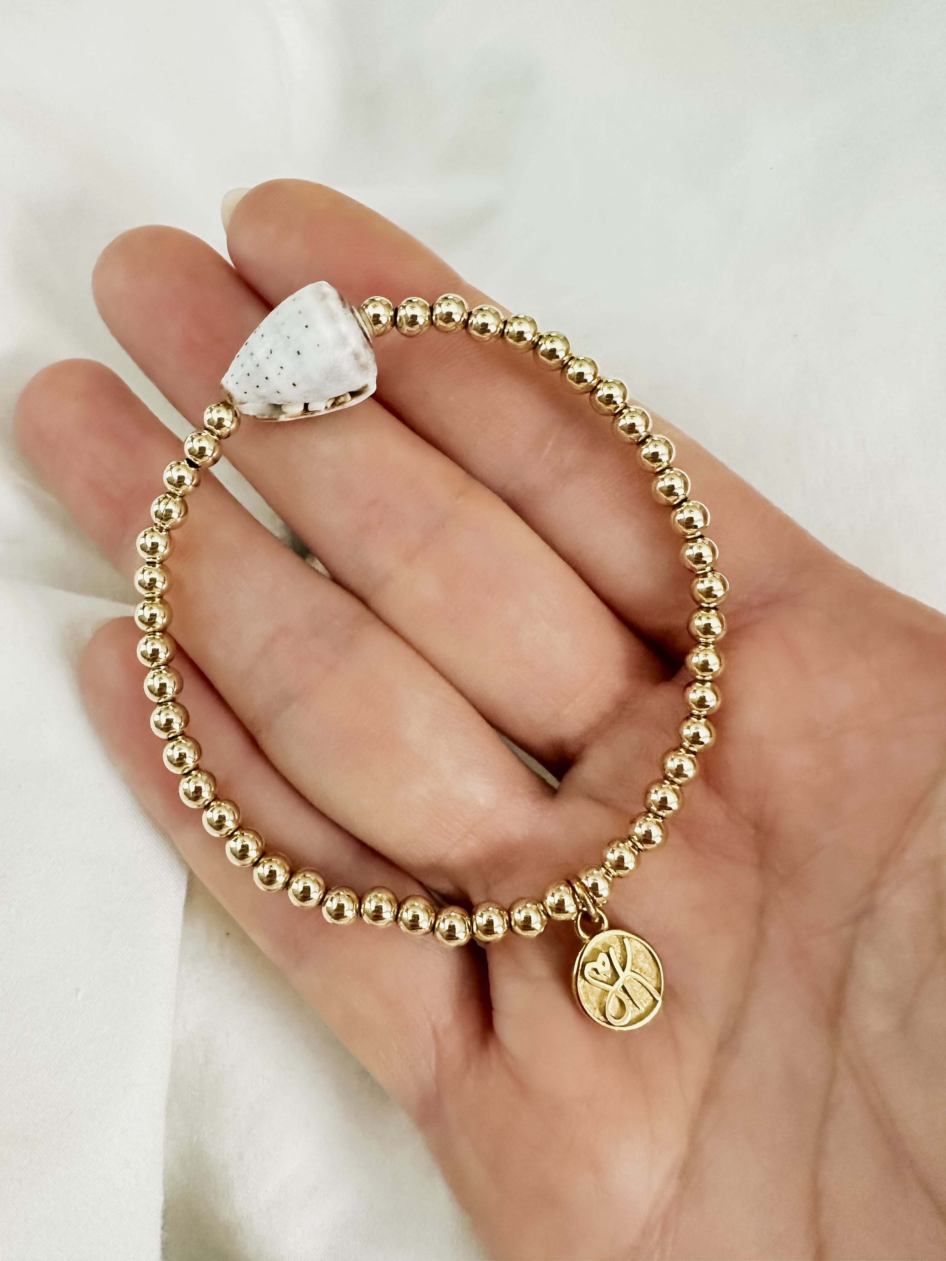 Cone Shell 4mm Stretch Bracelet | 14K GF