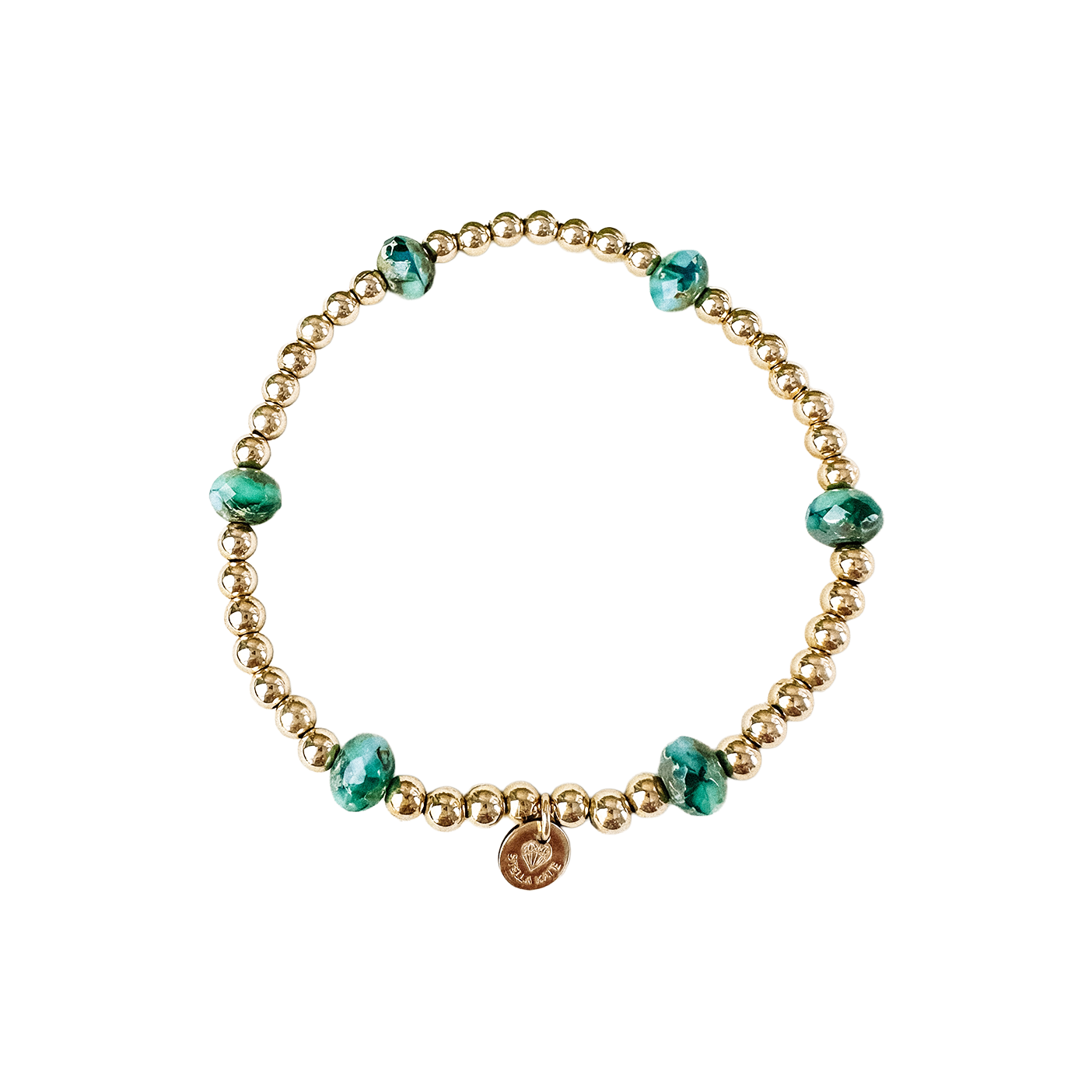 Ocean Eyes 4mm Czech Bracelet | 14K GF